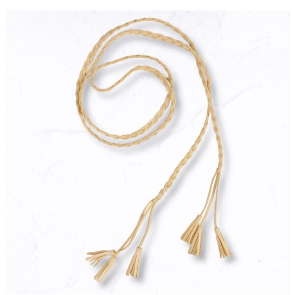 Braided tassel suede belt