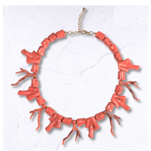 Beaded resin coral necklace