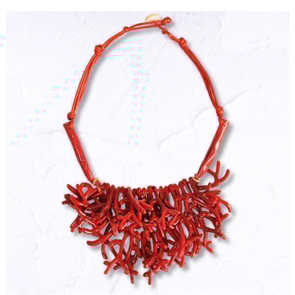 Resin coral choker
