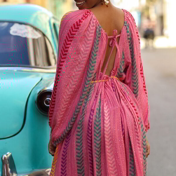 Back tie sequin dress