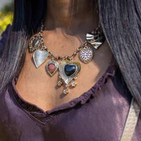 Multi heart chunky necklace 